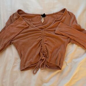 Windsor Ruched Brown Crop Top